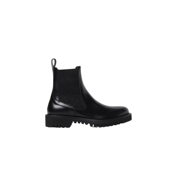 Boots VALENTINO Beatle cuir veau noir semelle crantée