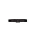 Ceinture V Logo Signature cuir noir boucle logo noir