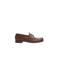 Mocassins V Logo Signature cuir buffle brun