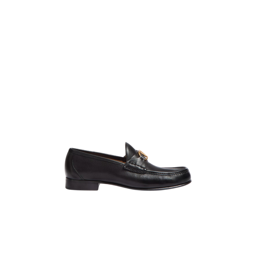 Mocassins VALENTINO V Logo Signature cuir buffle noir