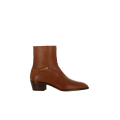 Bottines Boots Pat cuir chevreau tabac boucle V Logo signature