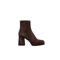 Boots Bottines talon plateau daim marron chocolat