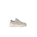 Basket basse à lacet Force cuir gris embossé croco motif FF