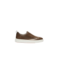 Baskets sans lacets sneaker à enfiler cuir ultra touch marron