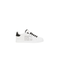 Baskets Portofino cuir veau nappa blanc logo DG perfore noir