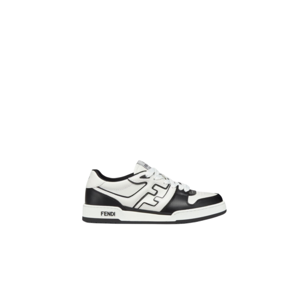 Baskets Sneakers FENDI Match cuir blanc noir FF