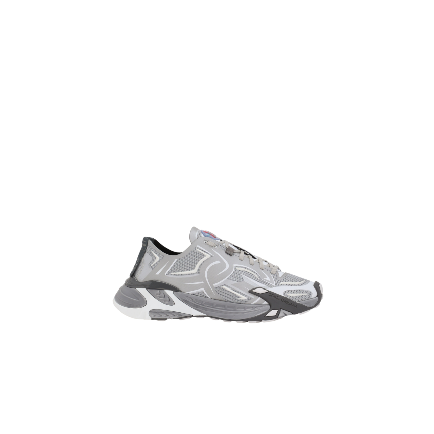 Baskets DOLCE & GABBANA Fast maille structurée grise argent
