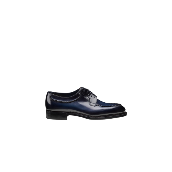 Chaussures derbies SANTONI à lacets cuir bleu marine