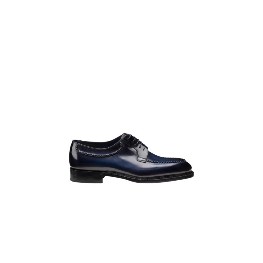 Chaussures derbies SANTONI à lacets cuir bleu marine