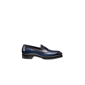 Mocassin Penny Collection Meraviglia Edition limitée cuir bleu marine surpiqures