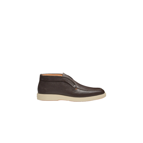 Desert Boots SANTONI cuir foulonné marron foncé