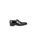 Chaussure à double boucle cuir patiné noir Essentials