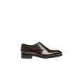 Mocassin lacets Richelieu cuir marron brillant