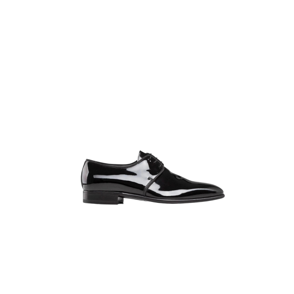 Derbies à lacets SANTONI cuir vernis noir