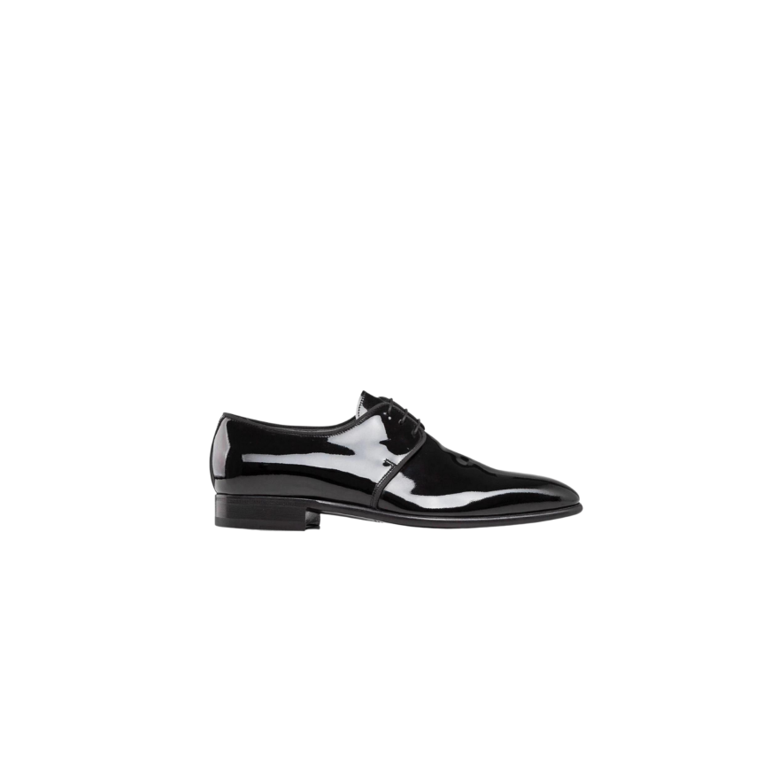 Derbies à lacets SANTONI cuir vernis noir