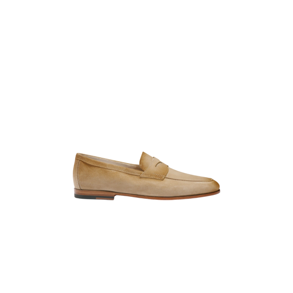 Mocassin SANTONI Carlo cuir daim beige