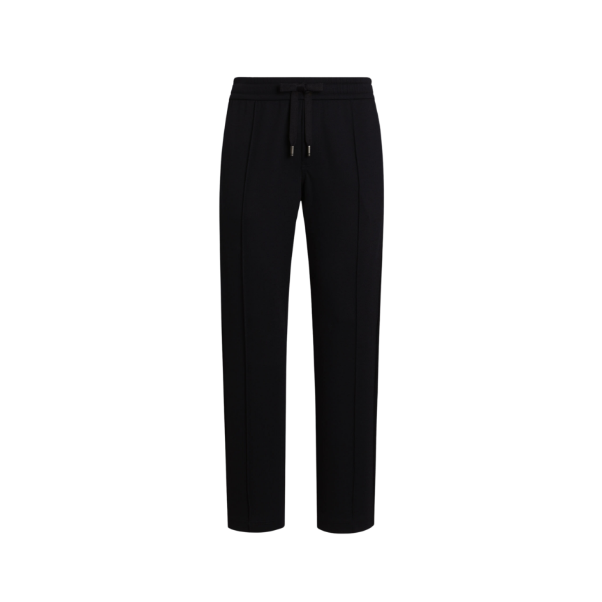 pantalon de jogging DOLCE & GABBANA en jersey bleu marine taille élastique cordon logo plaque métal