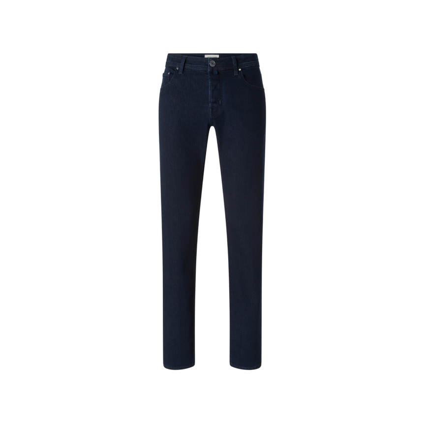 Jeans 5 poches JACOB COHEN Bard regular slim denim super extensible bleu foncé délavé