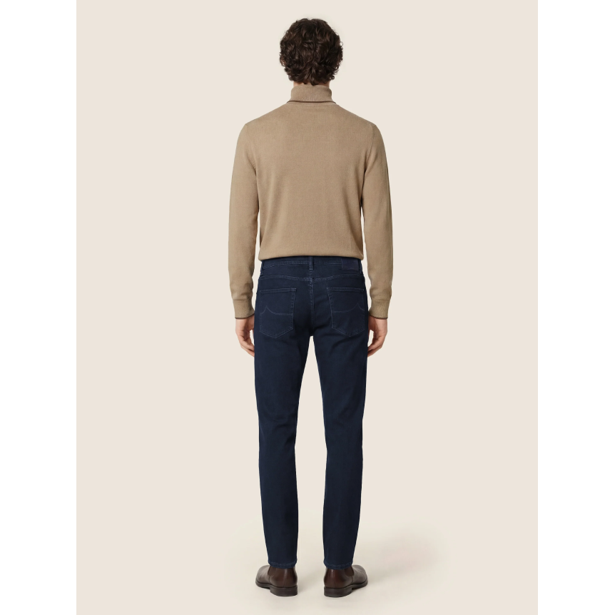 Jeans 5 poches JACOB COHEN Bard regular slim denim super extensible bleu foncé délavé