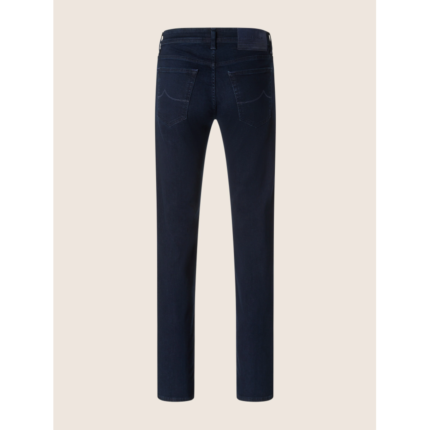 Jeans 5 poches JACOB COHEN Bard regular slim denim super extensible bleu foncé délavé