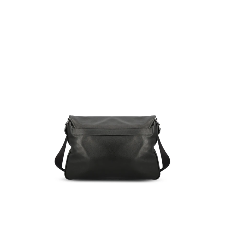 Grand sac à rabat PRADA cuir veau noir poches bandoulière
