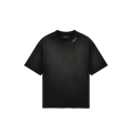 T-shirt col rond coton noir logo blanc col