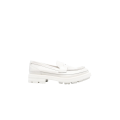 Mocassins Penny cuir blanc semelle crantée