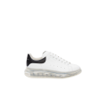 Sneakers Oversize cuir blanc talon noir semelle transparente