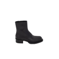 Bottines À Talon Cubain Rainuré cuir noir zip