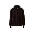Sweat à capuche zippé molleton coton diagonal noir