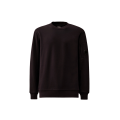 Sweat shirt col rond molleton à relief diagonal coton côtelé bleu marine lentille poche
