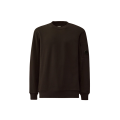 Sweat shirt col rond molleton à relief diagonal coton côtelé noir lentille poche