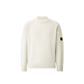 Cardigan pull zippé laine blanc chiné