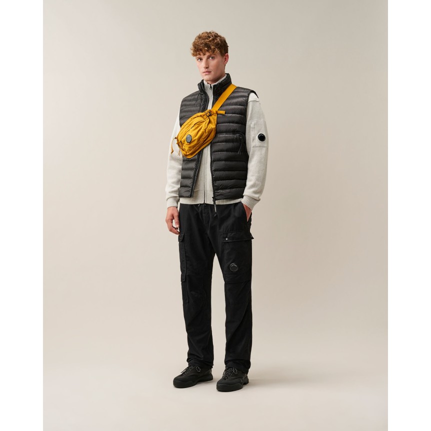 Cardigan pull zippé CP COMPANY laine mélangée blanc chiné
