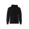 Pull à capuche laine mélangée noir lentille manche