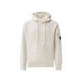 Pull à capuche laine mélangée blanc chiné lentille manche
