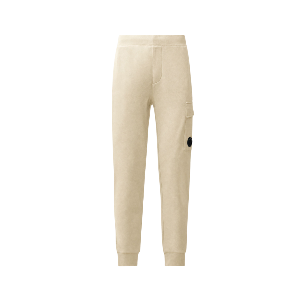 Pantalon de survêtement CP COMPANY molleton de coton relief diagonal écru taille bas élastique