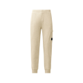Pantalon de survêtement molleton de coton relief diagonal écru taille bas élastique
