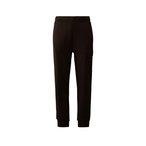 Pantalon de survêtement CP COMPANY molleton de coton relief diagonal noir taille bas élastique
