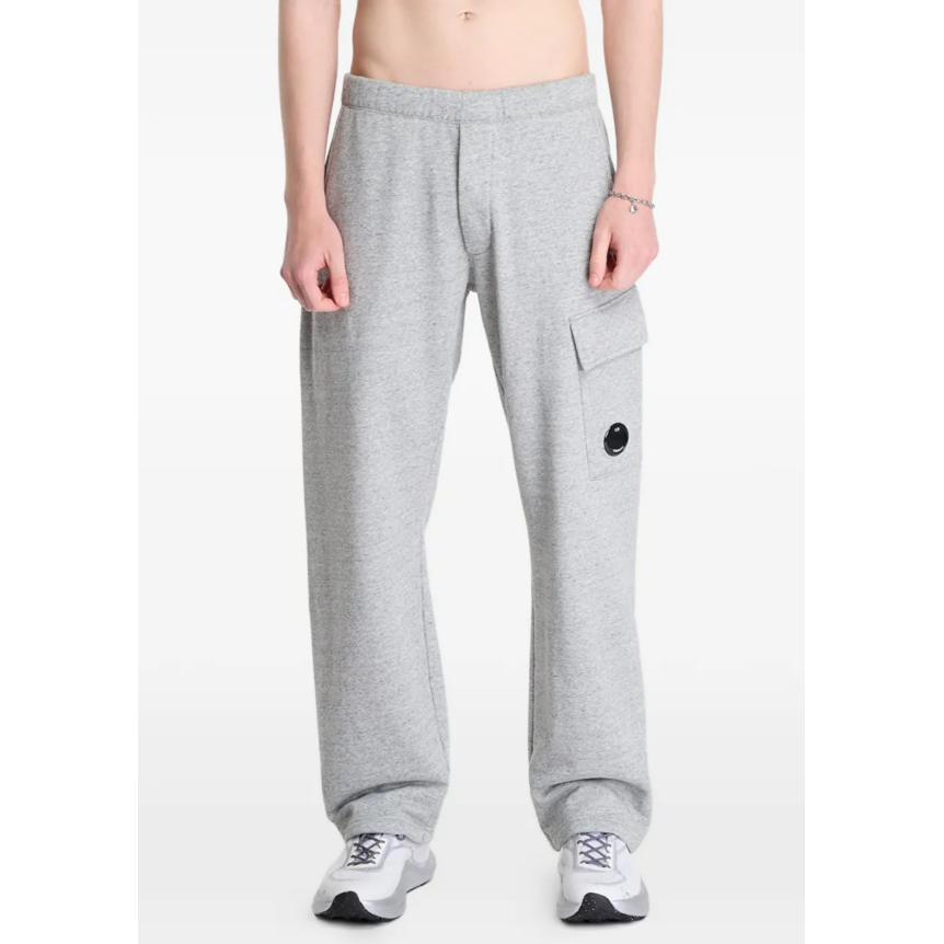 Pantalon de survêtement CP COMPANY molleton de coton relief diagonal gris clair taille bas élastique