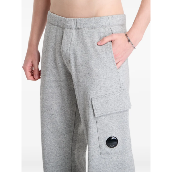 Pantalon de survêtement CP COMPANY molleton de coton relief diagonal gris clair taille bas élastique