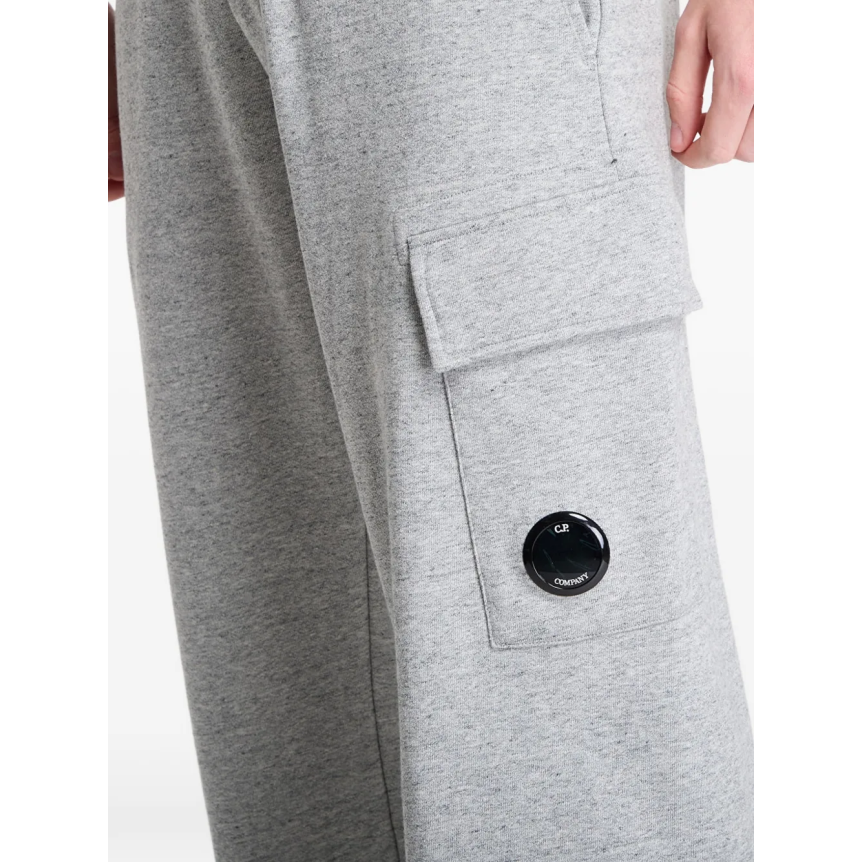 Pantalon de survêtement CP COMPANY molleton de coton relief diagonal gris clair taille bas élastique