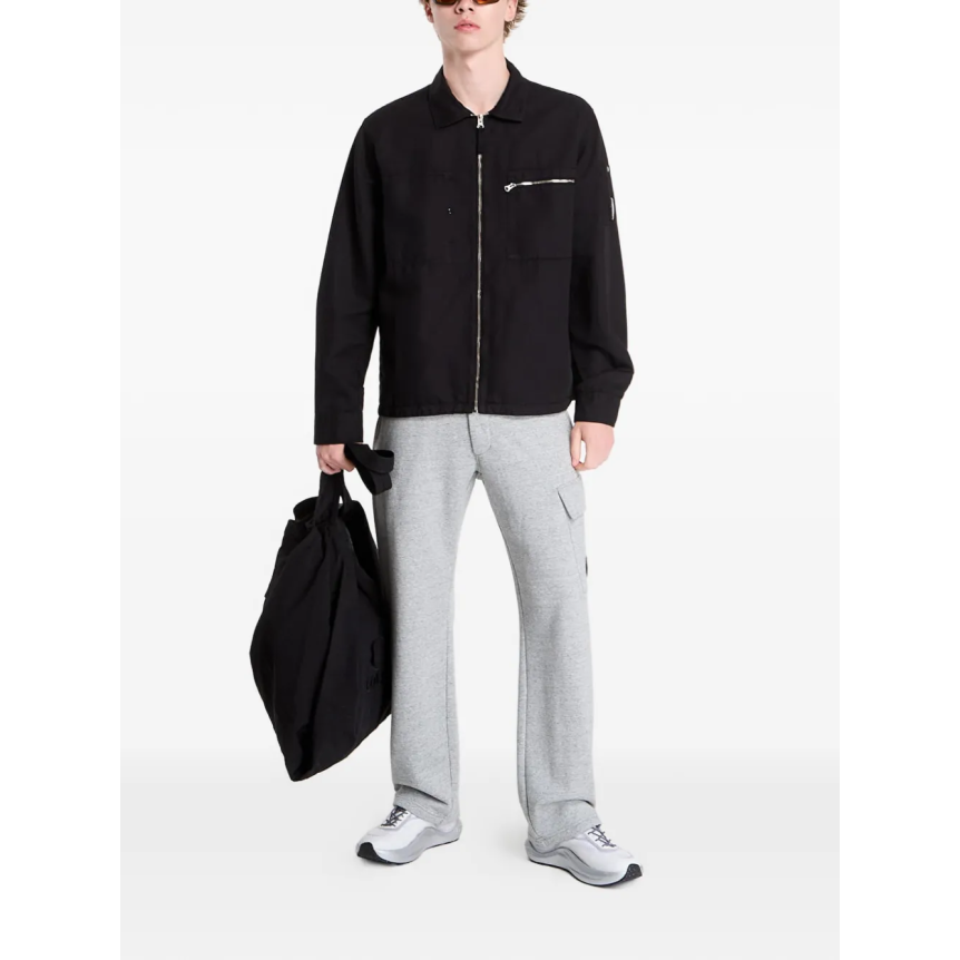 Pantalon de survêtement CP COMPANY molleton de coton relief diagonal gris clair taille bas élastique