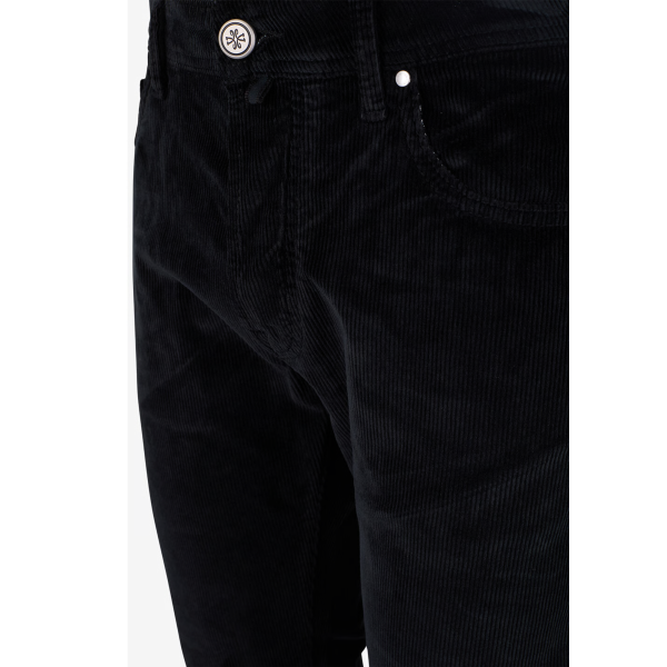 Pantalon slim JACOB COHEN Bard en velours côtelé de coton noir
