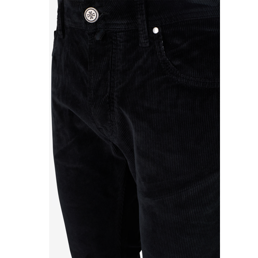 Pantalon slim JACOB COHEN Bard en velours côtelé de coton noir
