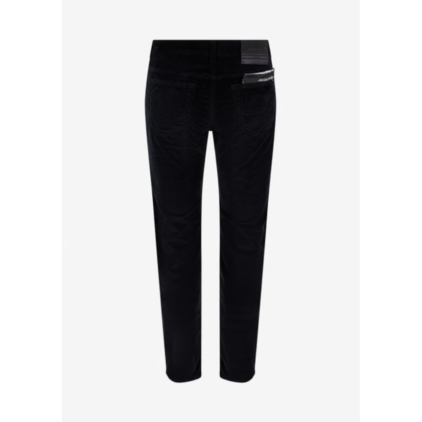 Pantalon slim JACOB COHEN Bard en velours côtelé de coton noir