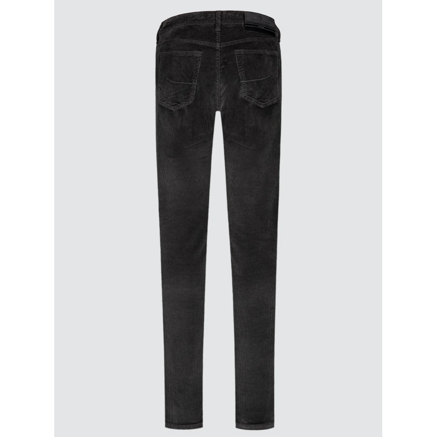 Pantalon slim JACOB COHEN Bard en velours côtelé de coton gris foncé