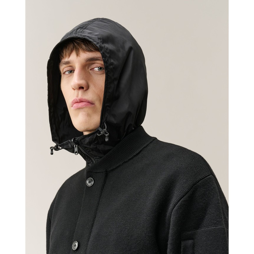 Blouson zippé bomber à capuche  CP COMPANY Pro-Tek Primaloft noir lentillle