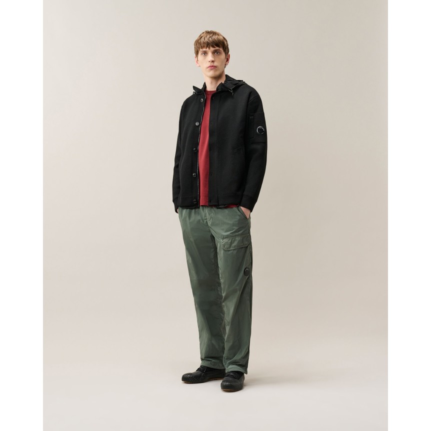 Blouson zippé bomber à capuche  CP COMPANY Pro-Tek Primaloft noir lentillle