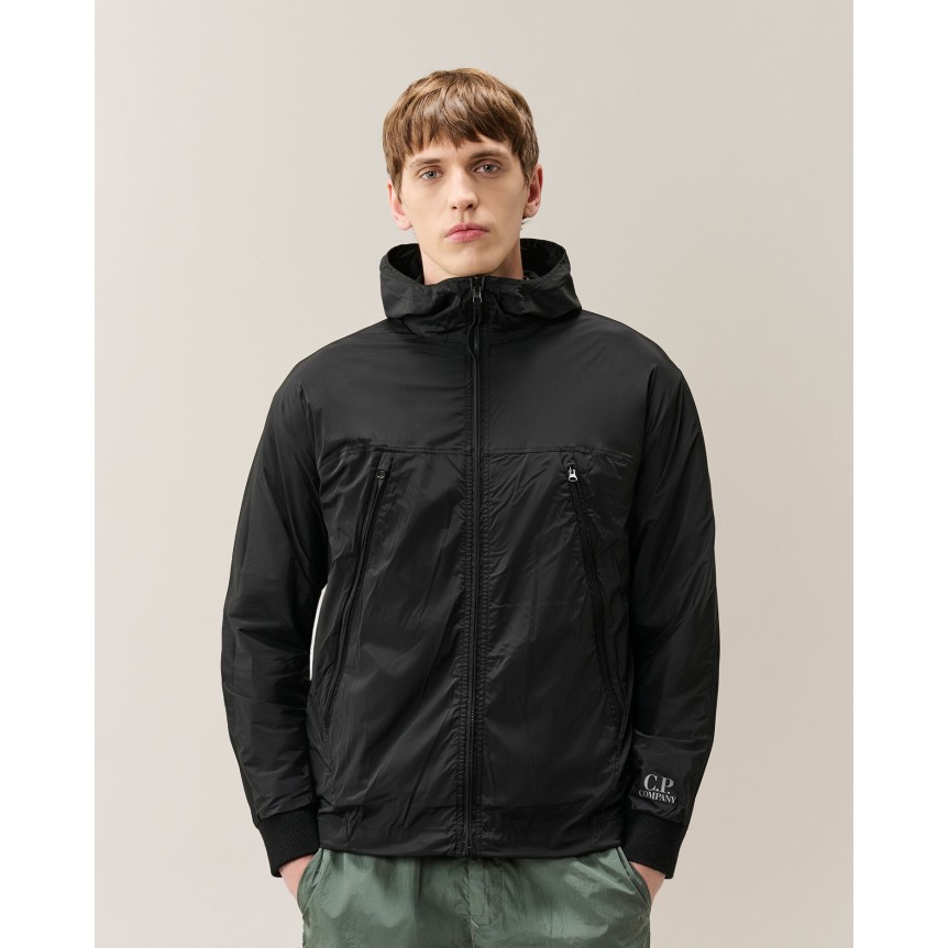 Blouson zippé bomber à capuche  CP COMPANY Pro-Tek Primaloft noir lentillle